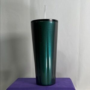 Starbucks 2021 Holiday Limited 24 oz Cold Cup Aluminum Emerald Sparkle Tumbler